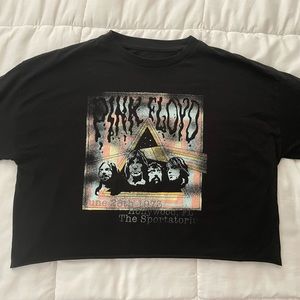 Pink Floyd crop black small medium oversized fit flowy